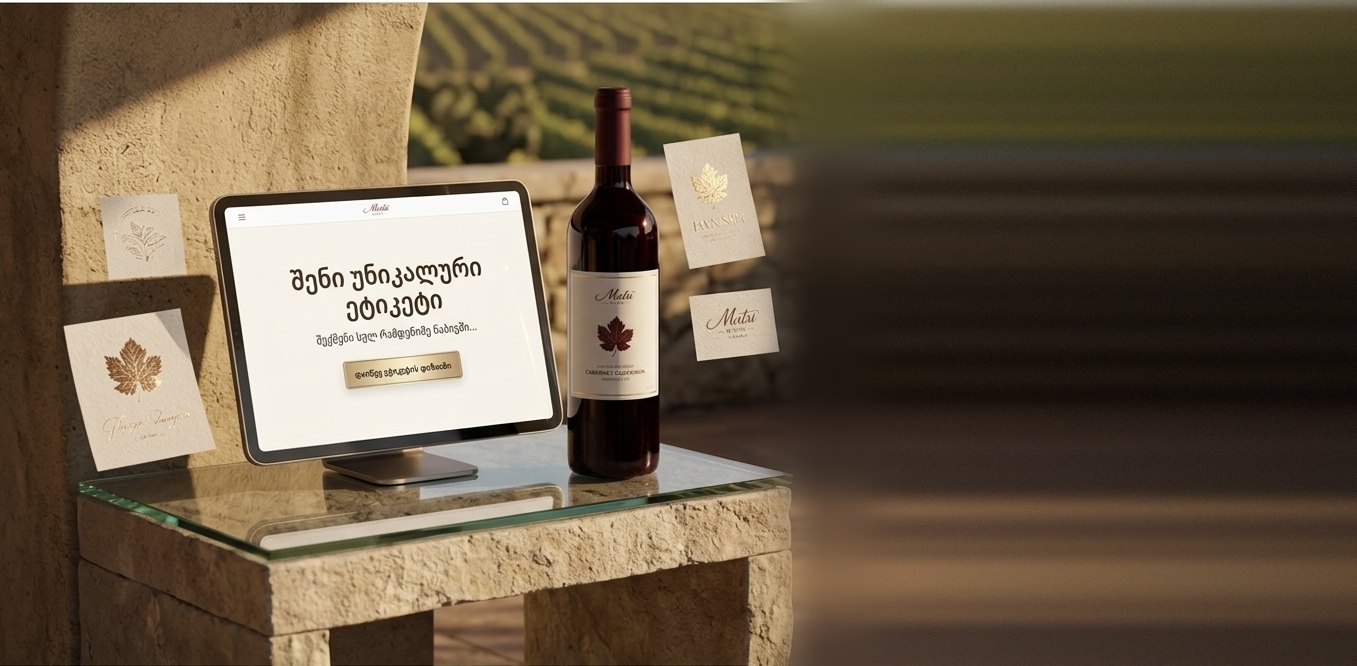 MATSI WINE — ეტიკეტის ონლაინ სტუდია ვენახის ფონზე